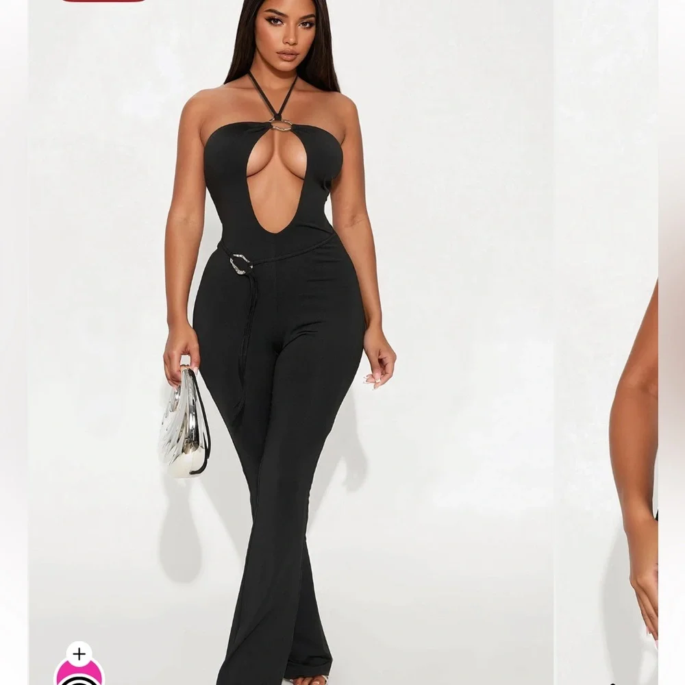 Fashion Nova Black Halter Jumpsuit - Picture 1 of 2
